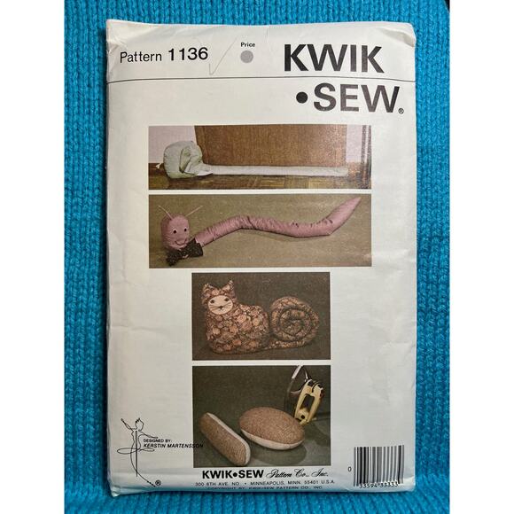 Kwik Sew 1136 pattern Draft stopper toys cat elephant caterpillar pressing ham - Picture 1 of 5